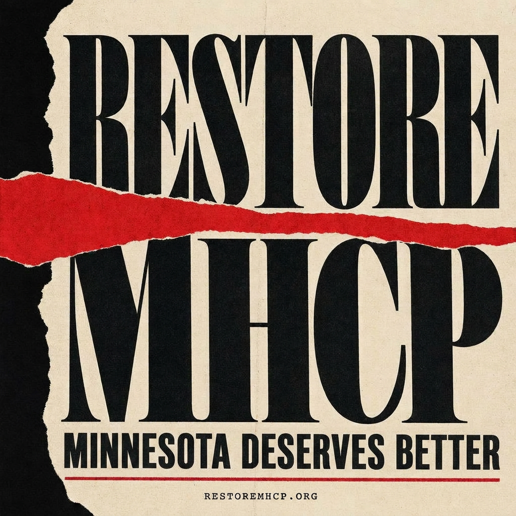 Restore MHCP campaign poster — Minnesota Providers Deserve Better